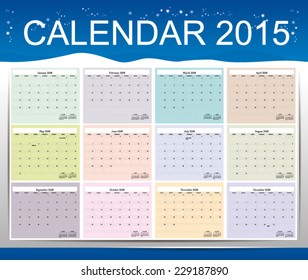 calendar 2015 blue