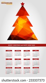 Calendar 2015 Christmas and New Year tree.