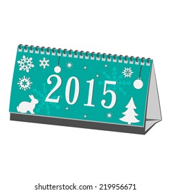 Calendar 2015 cyan isolated on white