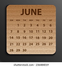 Calendar 2015 design, English, Sunday start. Vector illustration