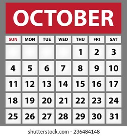 Calendar 2015 design, English, Sunday start. Vector illustration