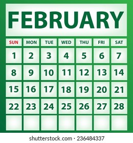 Calendar 2015 design, English, Sunday start. Vector illustration