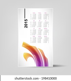 calendar for 2015, editable vector illustration, eps 10