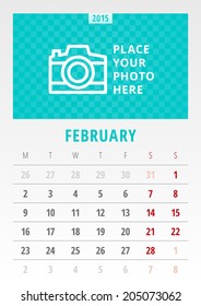 Calendar 2015 February vector design template