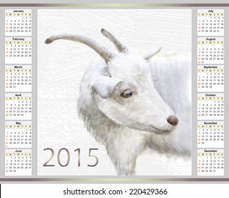 calendar for 2015 with the goat