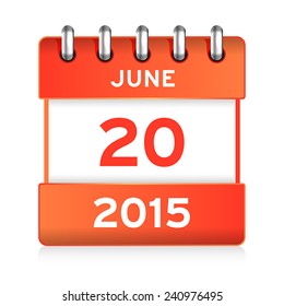calendar 2015 icon, isolated  