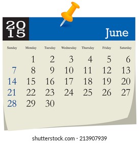 Calendar 2015 June