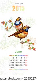 calendar for 2015. june