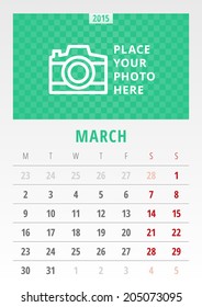 Calendar 2015 March vector design template