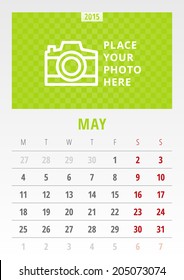 Calendar 2015 May vector design template