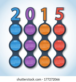 Calendar 2015 metaball vector background