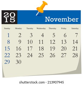 Calendar 2015 November