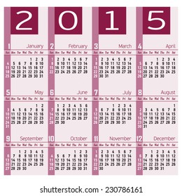 Calendar 2015 purple