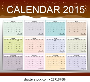 calendar 2015 red brown