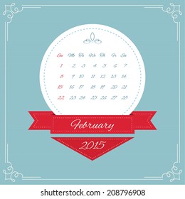 Calendar for 2015. Round Vintage banners