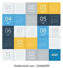 Calendar 2015 - square pattern - flat color