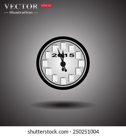 Calendar 2015  stylized clock with figures for the calendar business wall. Vector illustration