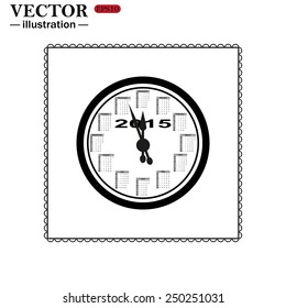 Calendar 2015  stylized clock with figures for the calendar business wall. Vector illustration