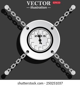 Calendar 2015  stylized clock with figures for the calendar business wall. Vector illustration