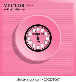 Calendar 2015  stylized clock with figures for the calendar business wall. Vector illustration, EPS 10 