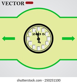 Calendar 2015  stylized clock with figures for the calendar business wall. Vector illustration, EPS 10 