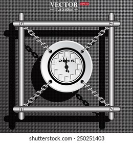Calendar 2015  stylized clock with figures for the calendar business wall. Vector illustration, EPS 10 