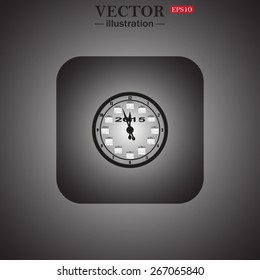 Calendar 2015  stylized clock with figures for the calendar business wall, web icon. vector design