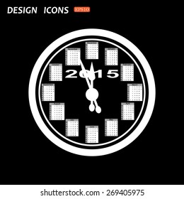 Calendar 2015  stylized clock with figures for the calendar business wall. icon. vector design