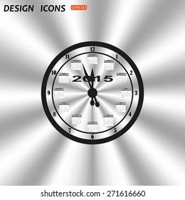 Calendar 2015  stylized clock with figures for the calendar business wall. icon. vector design