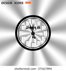Calendar 2015  stylized clock with figures for the calendar business wall. icon. vector design