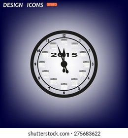 Calendar 2015  stylized clock with figures for the calendar business wall. icon. vector design