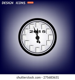 Calendar 2015  stylized clock with figures for the calendar business wall. icon. vector design