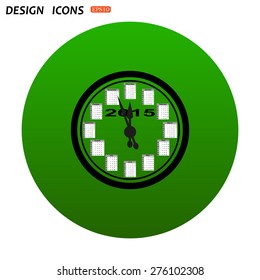 Calendar 2015  stylized clock with figures for the calendar business wall. icon. vector design