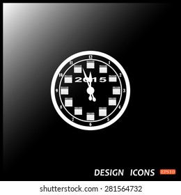 Calendar 2015  stylized clock with figures for the calendar business wall. icon. vector design
