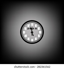 Calendar 2015  stylized clock with figures for the calendar business wall. icon. vector design