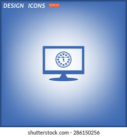 Calendar 2015  stylized clock with figures for the calendar business wall. icon. vector design