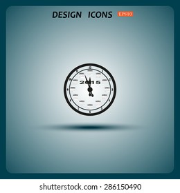 Calendar 2015  stylized clock with figures for the calendar business wall. icon. vector design