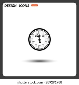 Calendar 2015  stylized clock with figures for the calendar business wall. icon. vector design