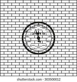Calendar 2015  stylized clock with figures for the calendar business wall. icon. vector design