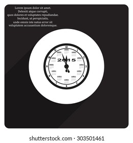 Calendar 2015  stylized clock with figures for the calendar business wall. icon. vector design