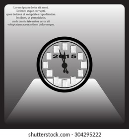 Calendar 2015  stylized clock with figures for the calendar business wall. icon. vector design