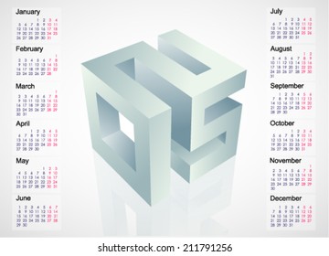 Calendar 2015 template design. EPS-10
