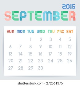 Calendar 2015 Template Design : Vector Illustration