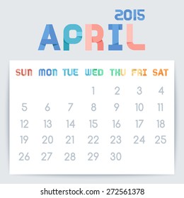 Calendar 2015 Template Design : Vector Illustration