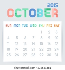 Calendar 2015 Template Design : Vector Illustration