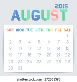 Calendar 2015 Template Design : Vector Illustration