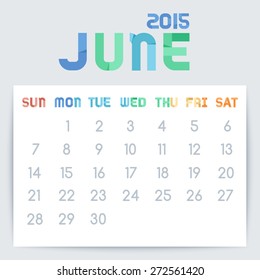 Calendar 2015 Template Design : Vector Illustration