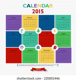 Calendar 2015 - template vector design