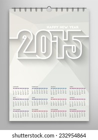 Calendar 2015, Triangle Geometric Pattern Template. Abstract Background Design, vector illustration