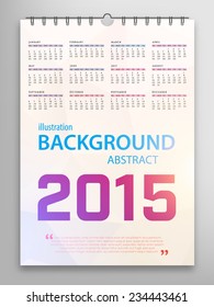 Calendar 2015, Triangle Geometric Pattern Template. Abstract Background Design, vector illustration